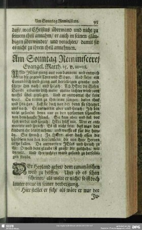 Am Sonntag Reminiscere, Evangel. Matth. 15. v. 21-28.