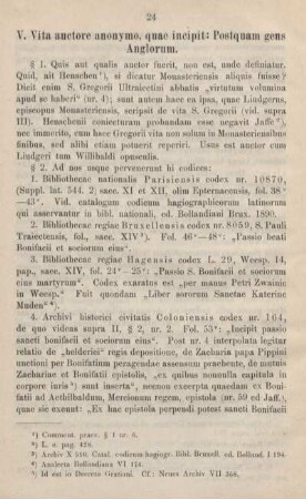 V. Vita auctore anonymo, quae incipit: Postquam gens Anglorum