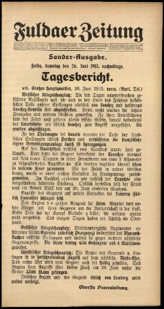 Ausgabe vom Samstag, den 26. Juni 1915.