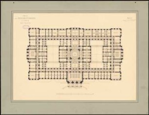 Reichsgericht, Leipzig: Grundriss unteres Hauptgeschoss 1:200