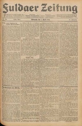 Ausgabe vom Mittwoch, den 01. April 1914.