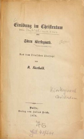Einübung im Christentum