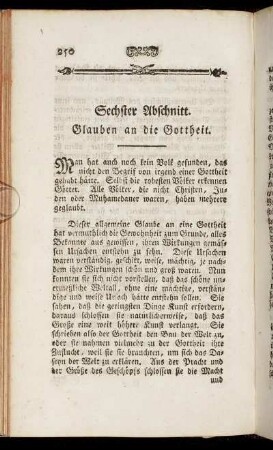 Sechster Abschnitt. Glauben an die Gottheit.