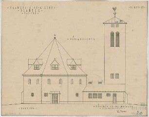 Fischer, Theodor; Planegg bei München (Bayern); Ev. Waldkirche - Südseite (Ansicht)