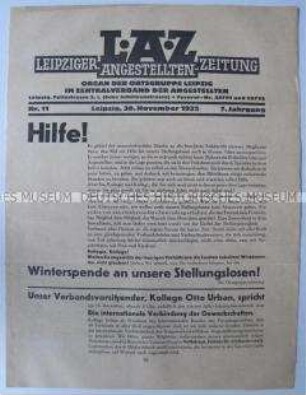 Mitteilungsblatt der Ortsgruppe Leipzig des Zentralverbandes der Angestellten