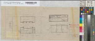Umbau Empfangsgebäude [Bahnhof] Essen-Altenessen: Grundriß, Schnitt, M.~1:100 Hge, Sknr.: 1, Fanr.: 9, Bunr.: 16