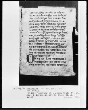 Psalterium — Initiale D (omine quid), Folio 6recto