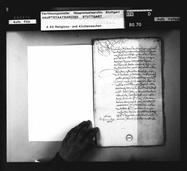 Schreiben Markgraf Georg Friedrichs von Brandenburg wegen einiger aufgefangener Schreiben, aus denen die Absichten der Katholiken zur Bekriegung der Evangelischen zu ersehen.