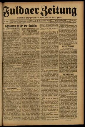 Ausgabe vom Mittwoch, den 21. September 1921.