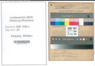 Entnazifizierung Wilhelm Elskamp , geb. 06.05.1889 (Schiedsmann)