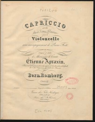 Capriccio sur des airs et danses polonaises : pour le violoncelle avec accompagnement de piano-forte : oeuvre 47