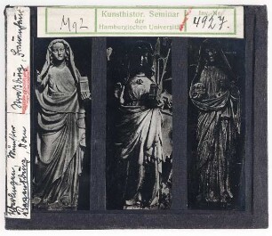 Vergleich von weibl. Skulpturen: Überlingen, Münster, Regensburg, Dom, Straßburg, Museum Frauenhaus