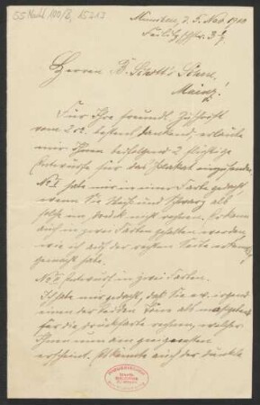 Brief an B. Schott's Söhne : 05.11.1900