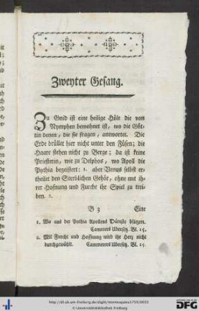 Zweyter Gesang.