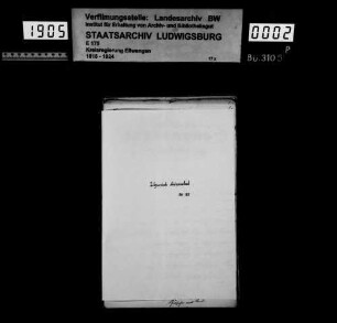 Schuldenwesen der Gesamt- und der Teilgemeinde Niederrimbach sowie der Teilgemeinde Standorf