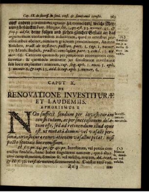 Caput X. De Renovatione Investituræ ET Laudemiis.