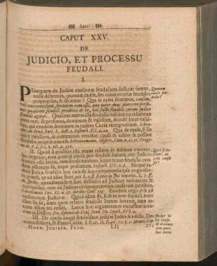 Caput XXV. De Judicio, Et Processu Feudali
