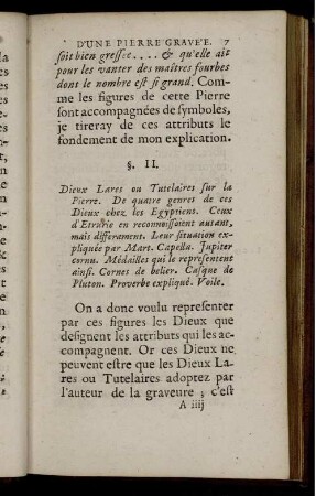 §. II. Dieux Lares ou Tutelaires sur la Pierre. [...]