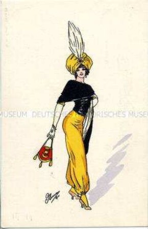 Exotisch gekleidete Frau, in Pluderhosen