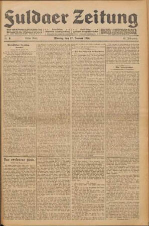 Ausgabe vom Montag, den 12. Januar 1914.