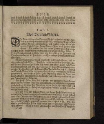 Cap. I. Von Bauren-Gütern.