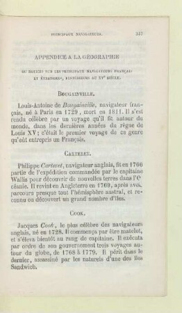 Appendice a la géographie