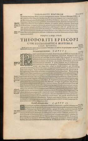 Theodoriti Episcopi Cyri Ecclesiasticae Historiae Liber Quartus.