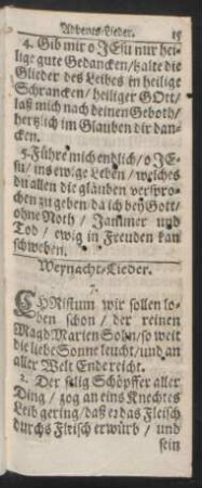 Weynacht-Lieder.