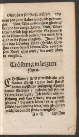 Tröstung in letzten zügen.