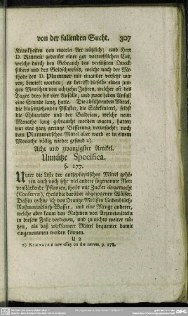 Acht und zwanzigster Artikel. Unnütze Specifica