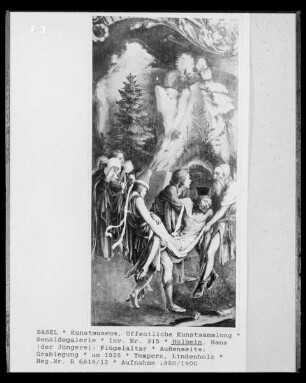Flügelaltar, Außenseite: Grablegung
