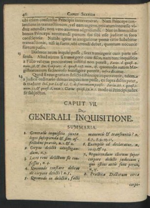 Caput VII. De Generali Inquisitione.