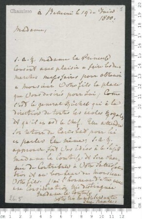Brief von ... Neale  an Marie-Anne Chamisso 