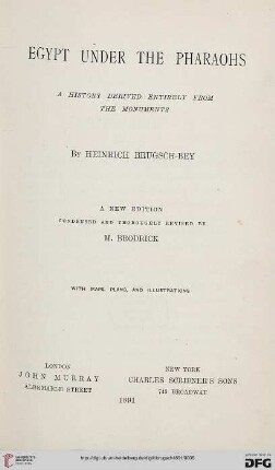 Egypt under the pharaohs : a history derived entirely from the monuments