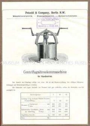 Zentrifugal-Trockenmaschine