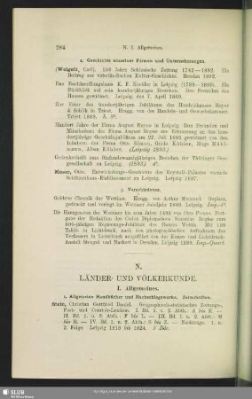 N. Länder- Und Völkerkunde