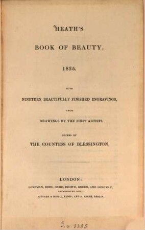 Heath's book of beauty. 1835