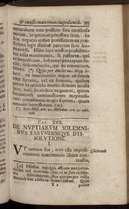 Cap. XVII. De Nuptiarum Solemnibus Earumdemque Dissolutione. - Cap. X. De Bonis Ecclesiasticis In Universum.