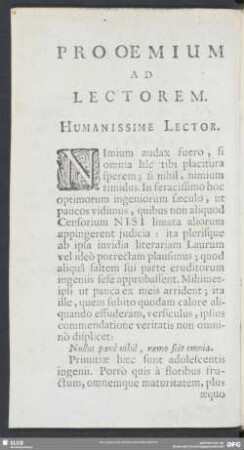 Prooemium Ad Lectorem