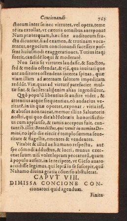 Capvt VIII. Dimissa Concione Concionatori quid agendum.