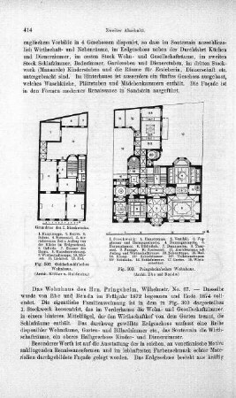 Fig. 302. Goldschmidt'sches Wohnhaus ; Abbildung: Fig. 303. Pringsheim'sches Wohnhaus