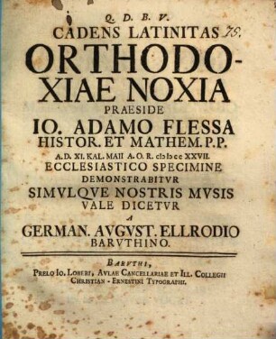 Cadens latinitas orthodoxiae noxia