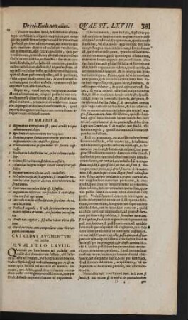 Cui Cedat Augmentum rei locatae Quaestio LXVIII.