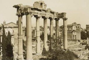 Rom. Forum Romanum. Säulenreste vom Tempel des Saturn