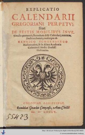 EXPLICATIO CALENDARII GREGORIANI PERPETVI...