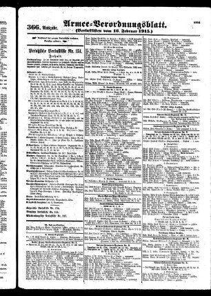 366.Ausgabe. Dienstag, 16. Februar 1915