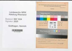 Entnazifizierung Heinrich Goldhagen , geb. 23.06.1885 (Feldwebel)