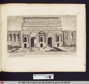 Vestigij d'una porta de la Citta, chiamata Antichamente porta Nevia, hora detta Porta maggiore