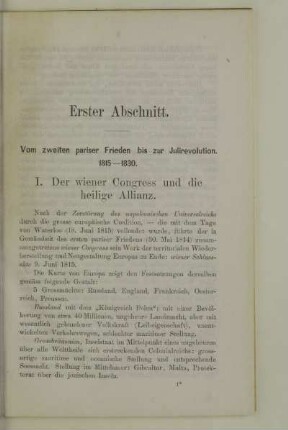 Erster Abschnitt. Vom zweiten pariser Frieden bis zur Julirevolution. 1815-1830