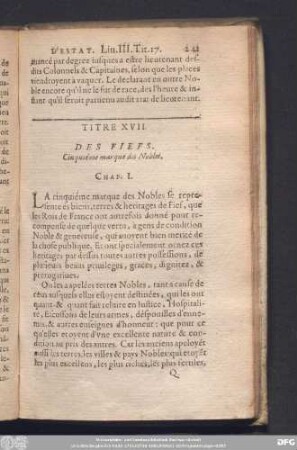 Titre XVII. Des Fiefs.